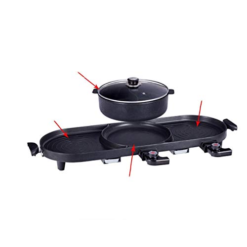 Electric Grill Griddle with Smokeless BBQ Function