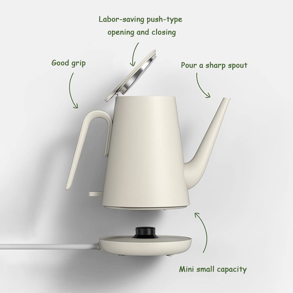 600ml Electric Gooseneck Kettle with Temperature Control for Coffee and Tea