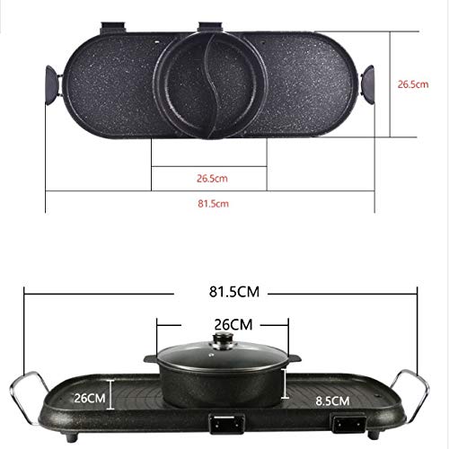 Electric Grill Griddle with Smokeless BBQ Function