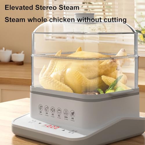 Electric Food Steamer with Timer and Smart Cooking Function