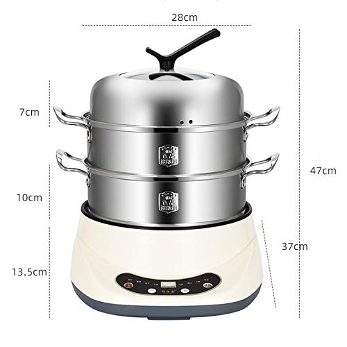 Stainless Steel Electric Food Steamer with Double Layer and Timer Function