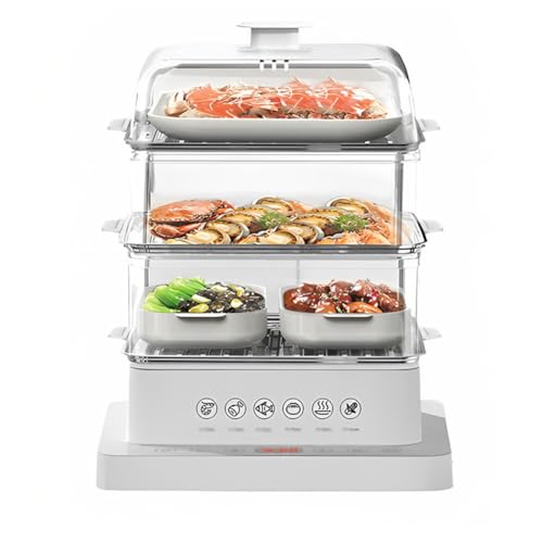 Electric Food Steamer with Timer and Smart Cooking Function