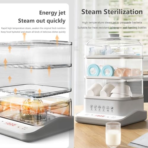 Electric Food Steamer with Timer and Smart Cooking Function