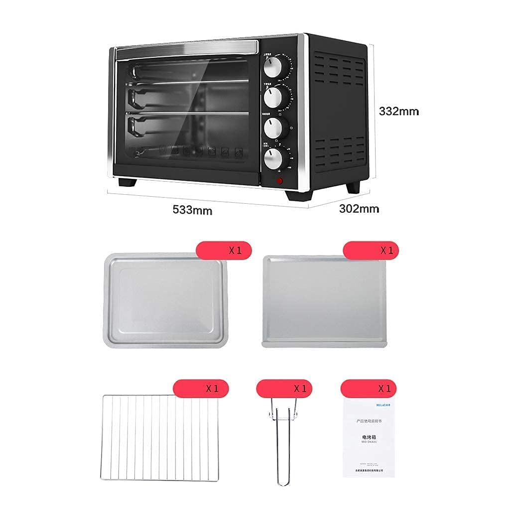 35L Mini Electric Oven with Adjustable Temperature and Timer Function