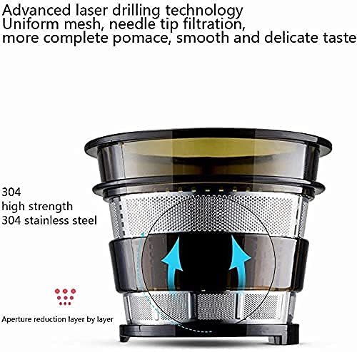 Slow Masticating Juicer with Wide Mouth Hopper for Fruits and Vegetables