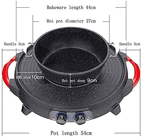 2-in-1 Electric Grill and Hot Pot with Divider and Temperature Control