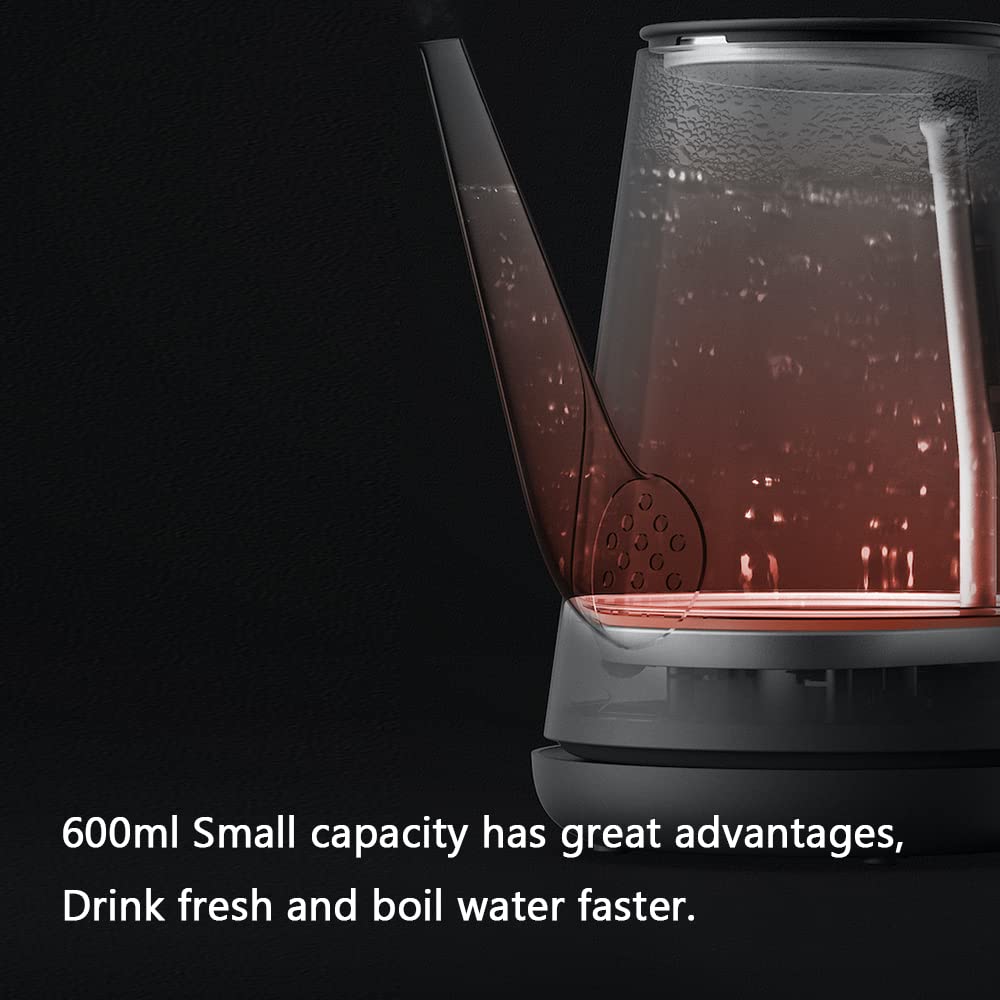 600ml Electric Gooseneck Kettle with Temperature Control for Coffee and Tea