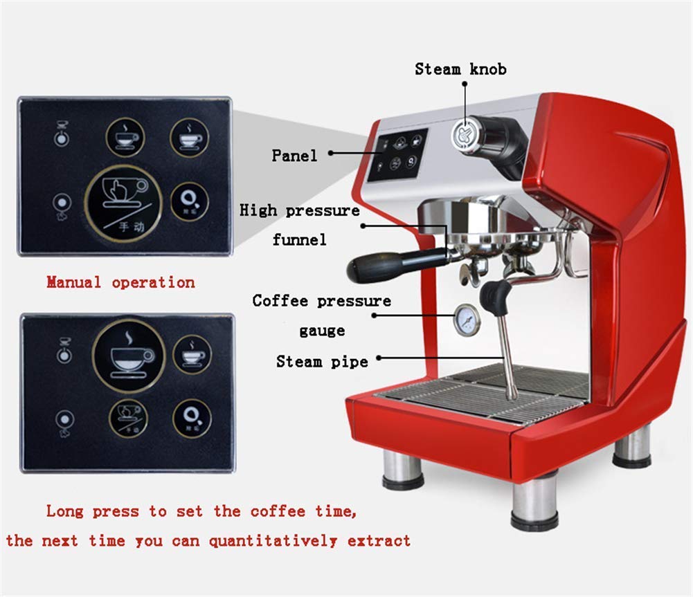 Semi-Automatic Espresso Machine with Grinder for Coffee Shops and Home Use