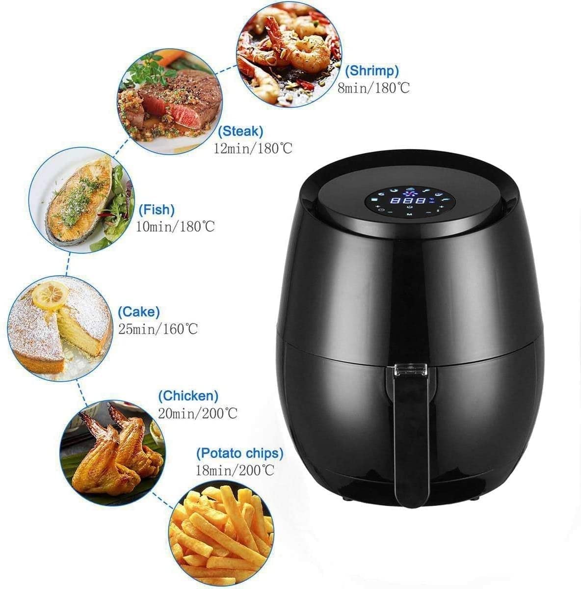 5.2L Smart Air Fryer with LCD Digital Screen