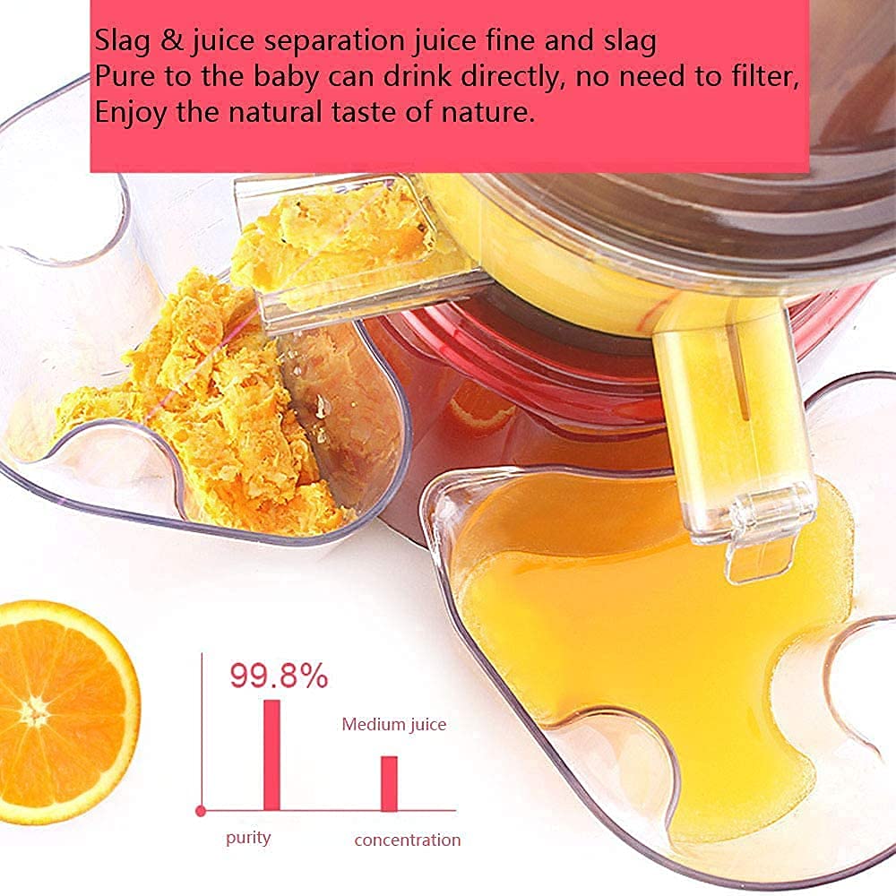 Slow Masticating Juicer with Wide Mouth Hopper for Fruits and Vegetables