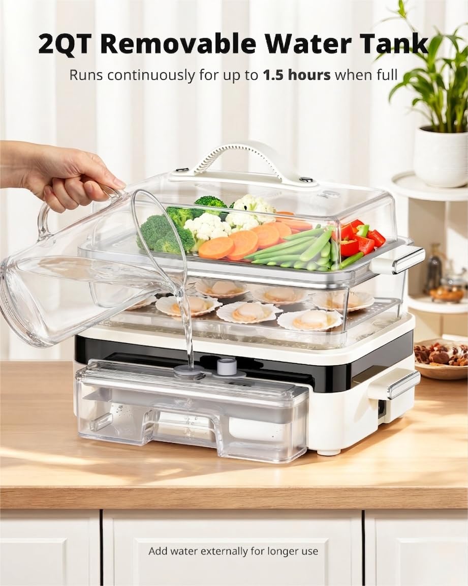 AIRMSEN Glass Food Steamer for Cooking