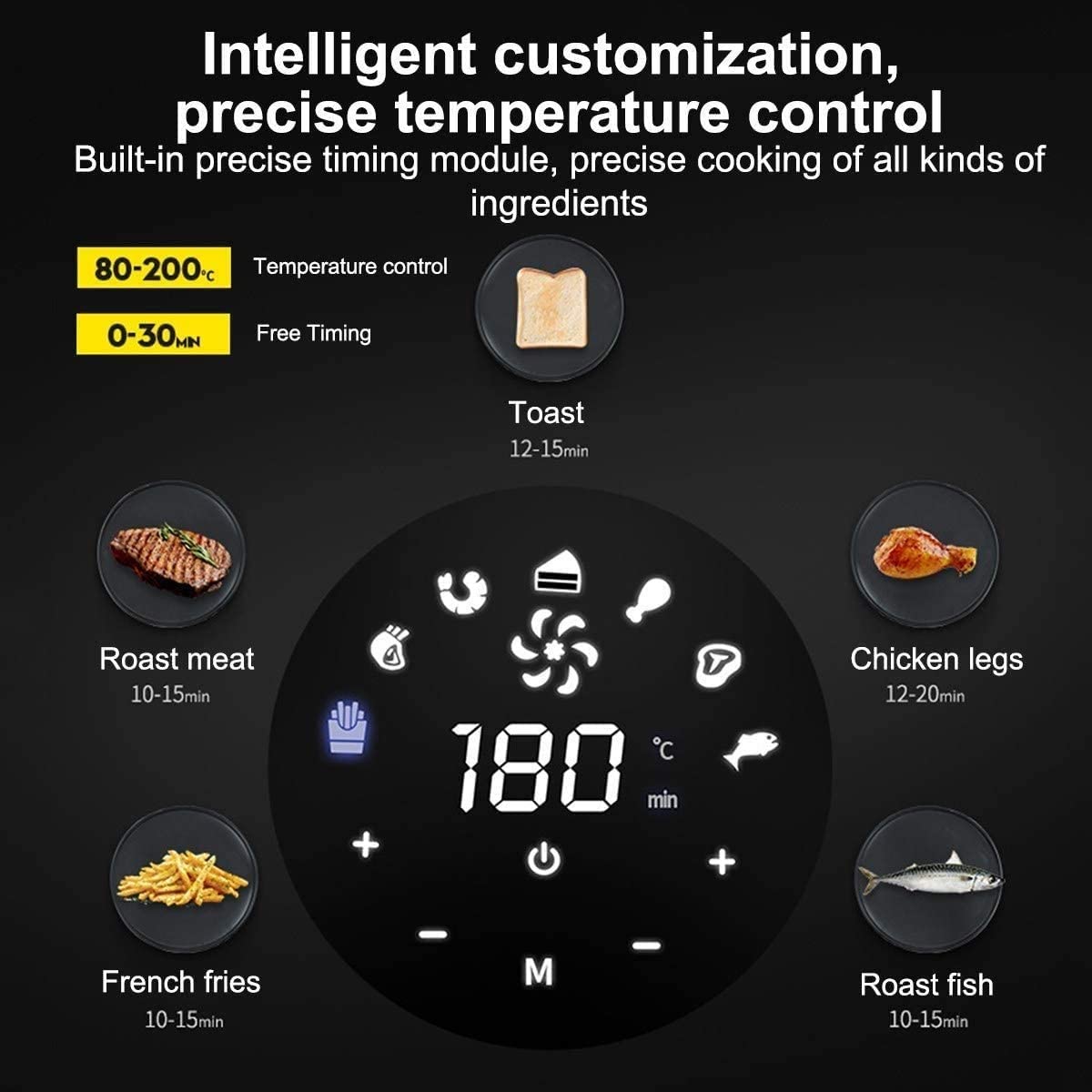 5.2L Smart Air Fryer with LCD Digital Screen
