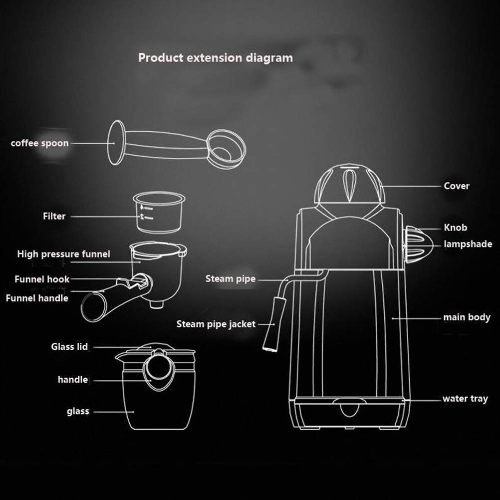 Espresso Machine with Milk Frothing Arm and 5 Bar Pressure Pump