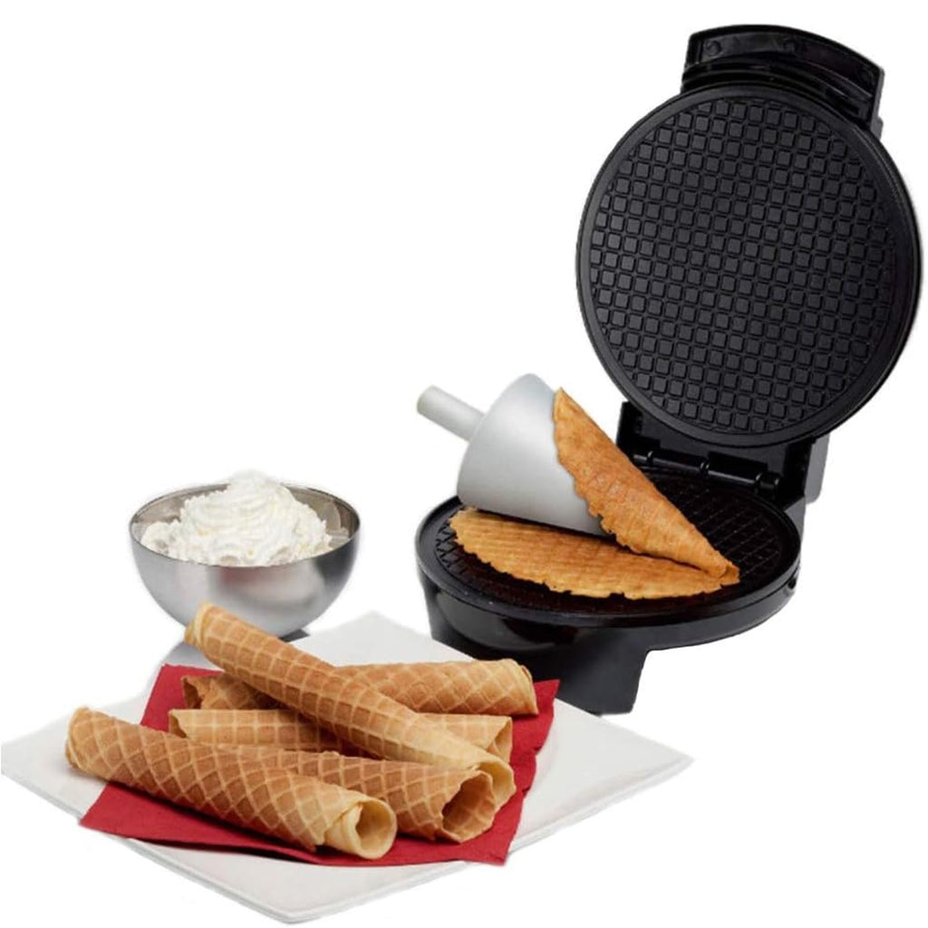 Electric Waffle Cone Maker with Nonstick Double-Sided Heating Plate