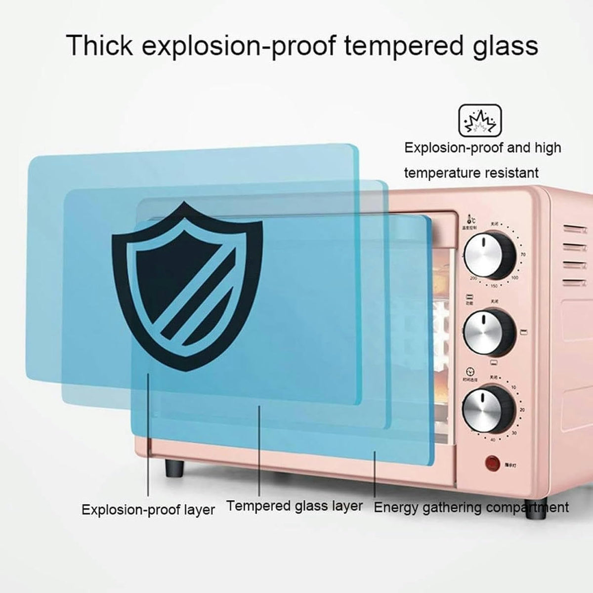 22L Mini Electric Oven with Adjustable Temperature and Timer Function