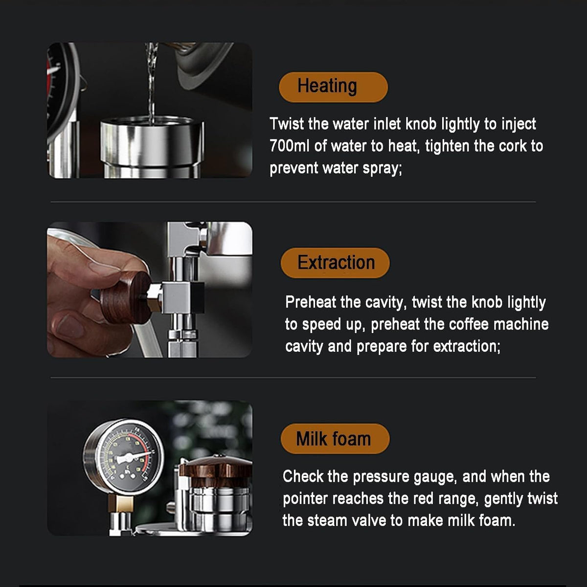 700ml Portable Milk Frother with Steam Heating Function and Dual Heating Support