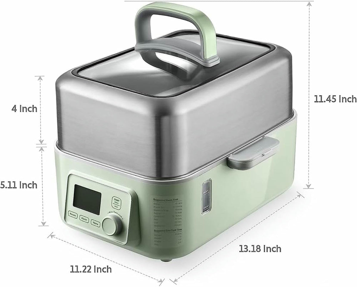 Digital Electric Food Steamer with 2-Tier BPA-Free Trays and Auto Shutoff