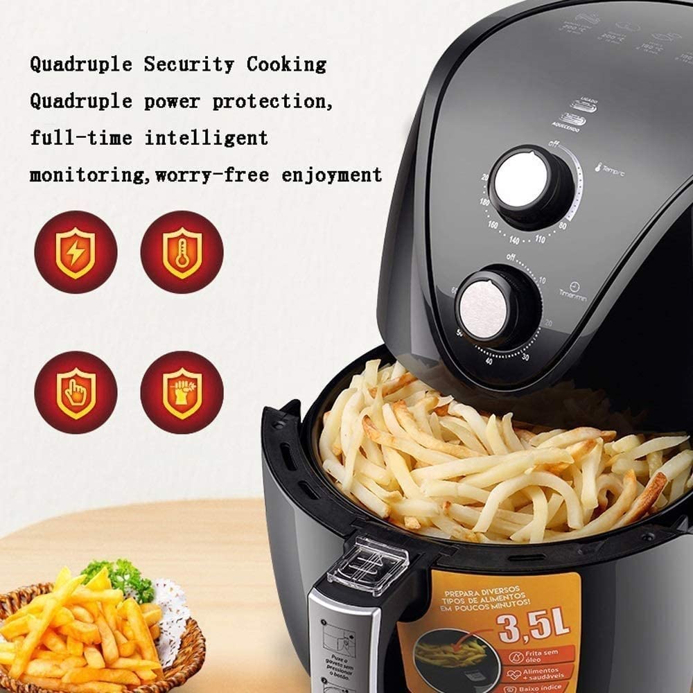 3.5L Electric Air Fryer with Nonstick Detachable Basket