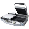 Commercial Double Panini Press with Ceramic Grooved and Smooth Plates