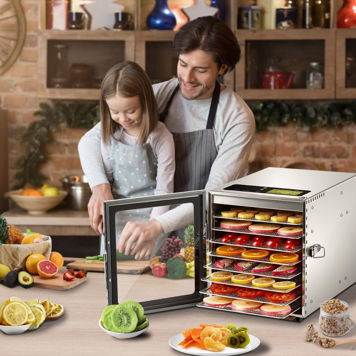 Meat Dehydrator for Jerky Maker 9 Trays 1000W Dryer Machine for Fruit Beef