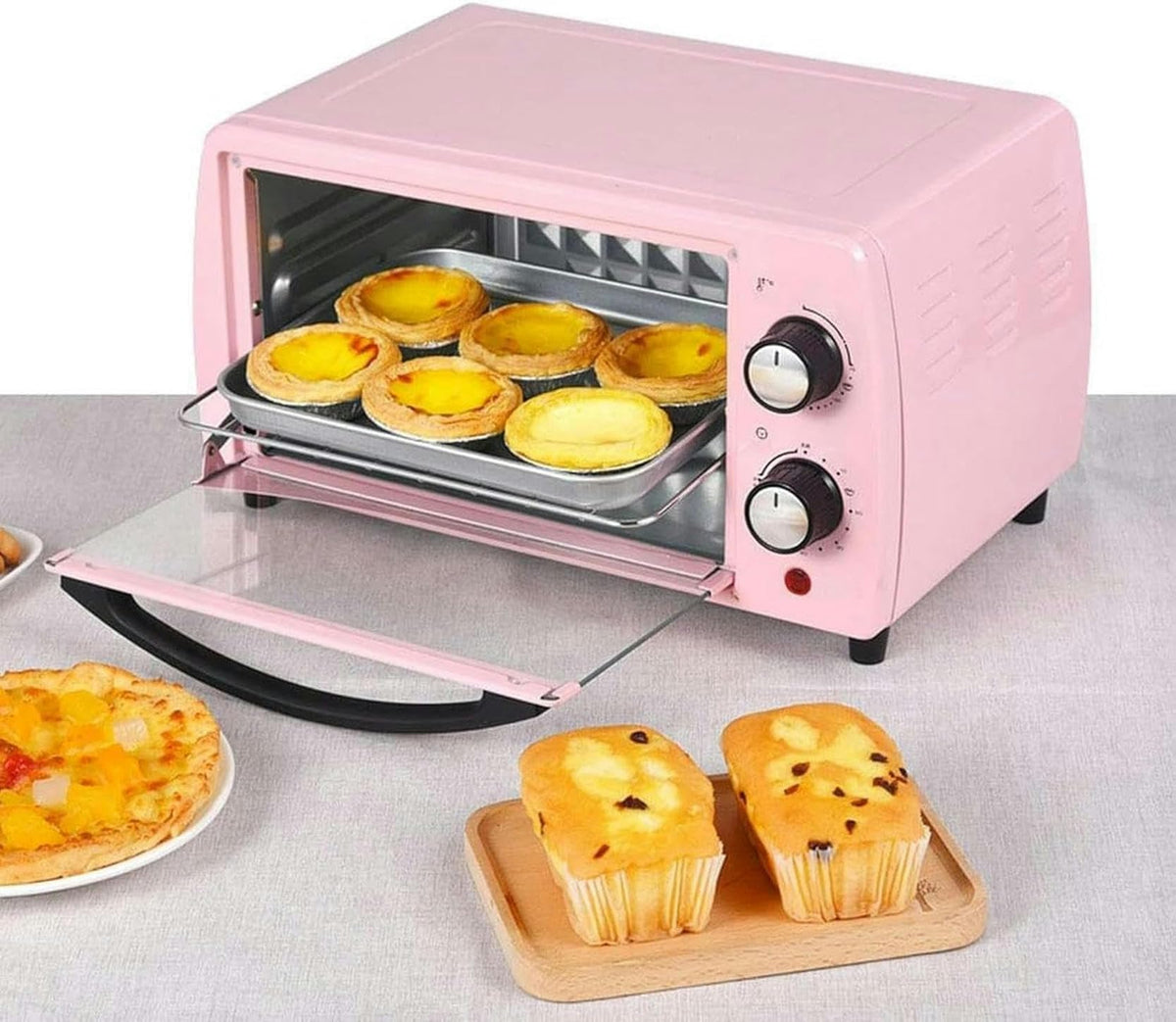 10L Mini Electric Oven with Pizza Grill and Timer Function