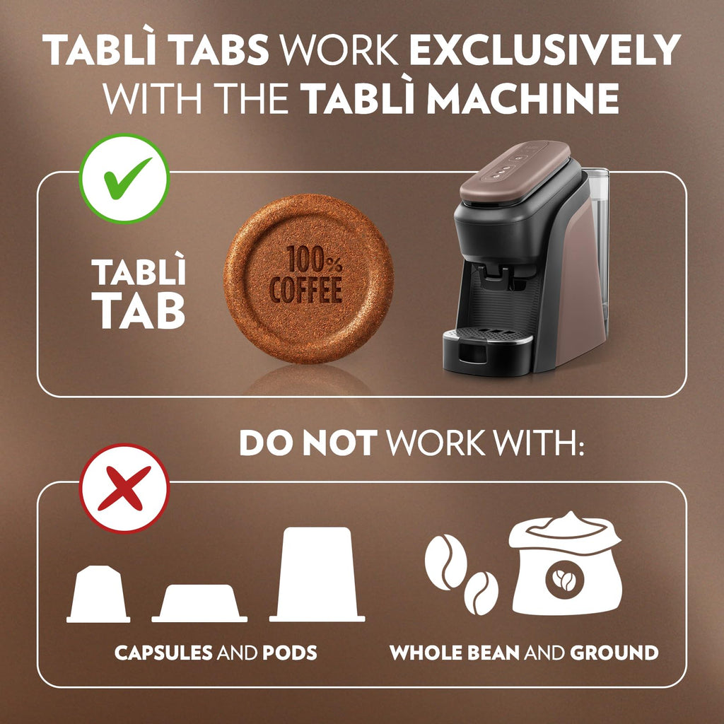 Lavazza Tablì Espresso Machine (Black), Milk Frother, and 60-count Tabs