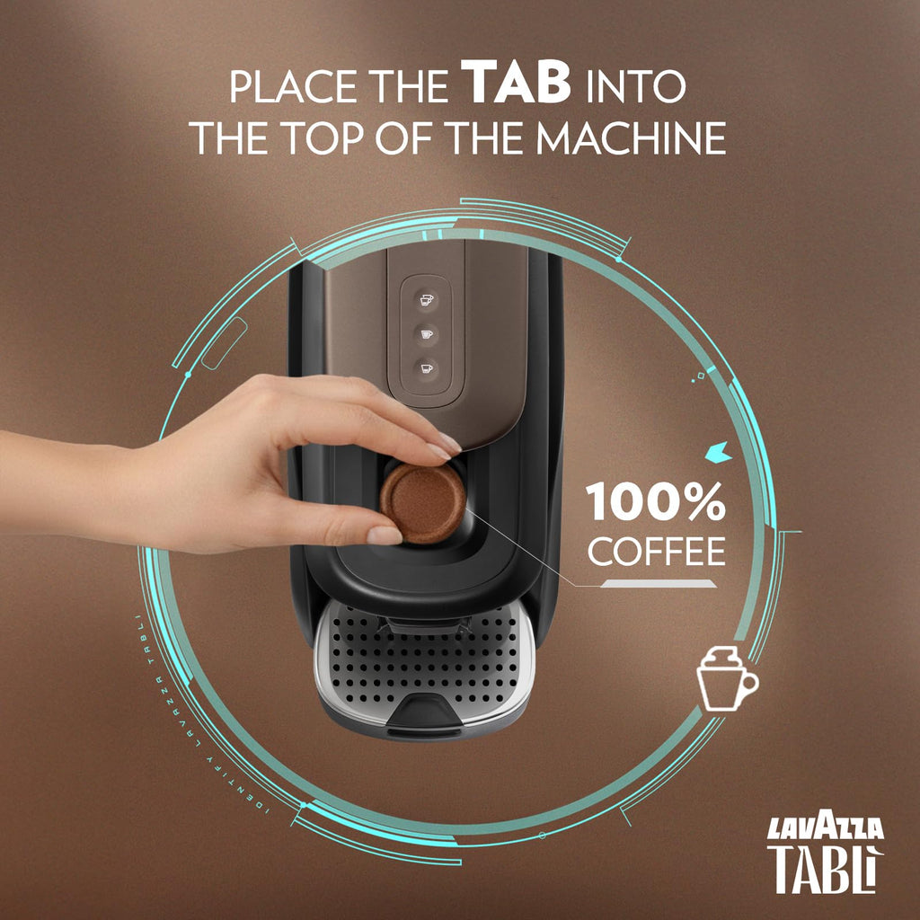 Lavazza Tablì Espresso Machine (Black), Milk Frother, and 60-count Tabs