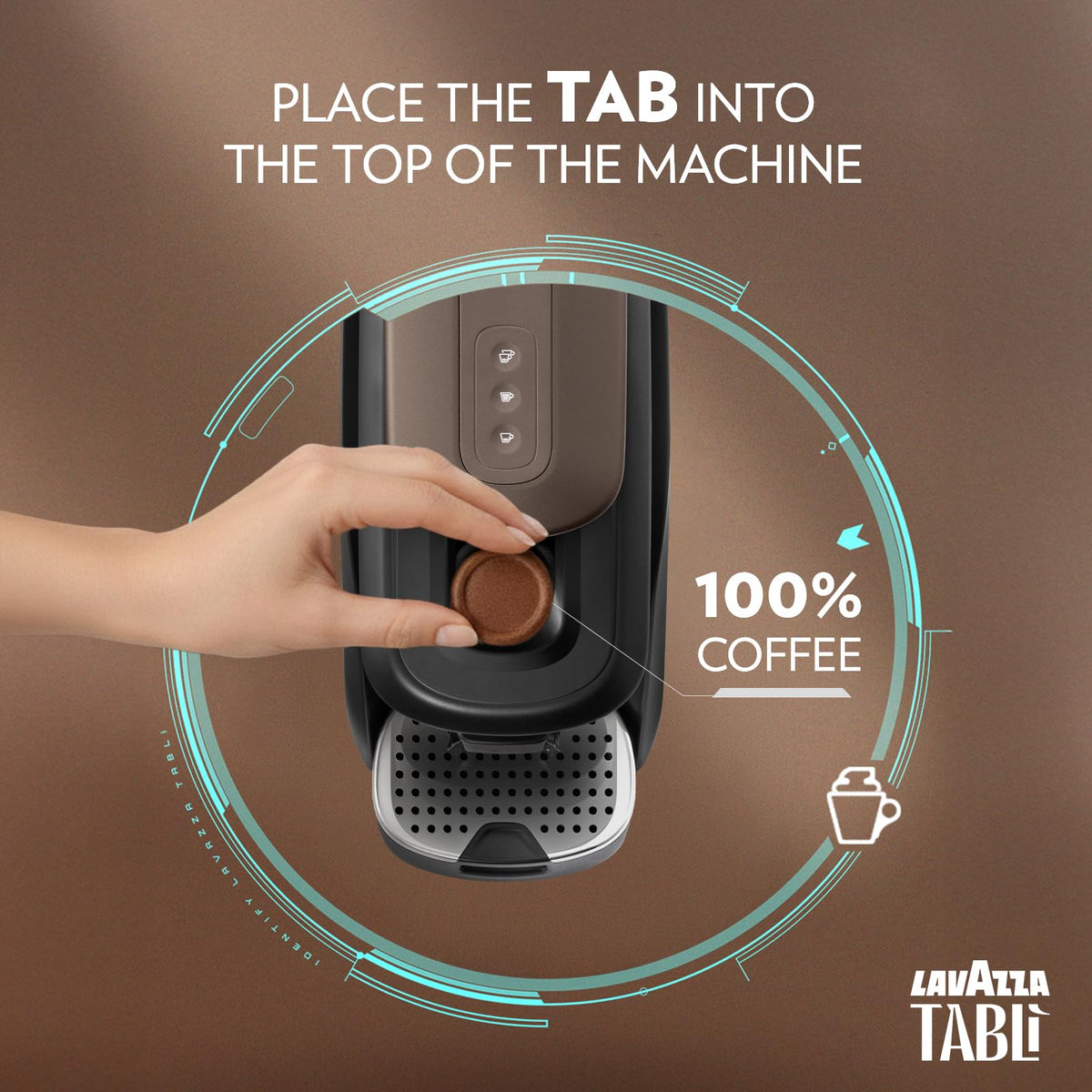 Lavazza Tablì Espresso Machine (Black), Milk Frother, and 60-count Tabs