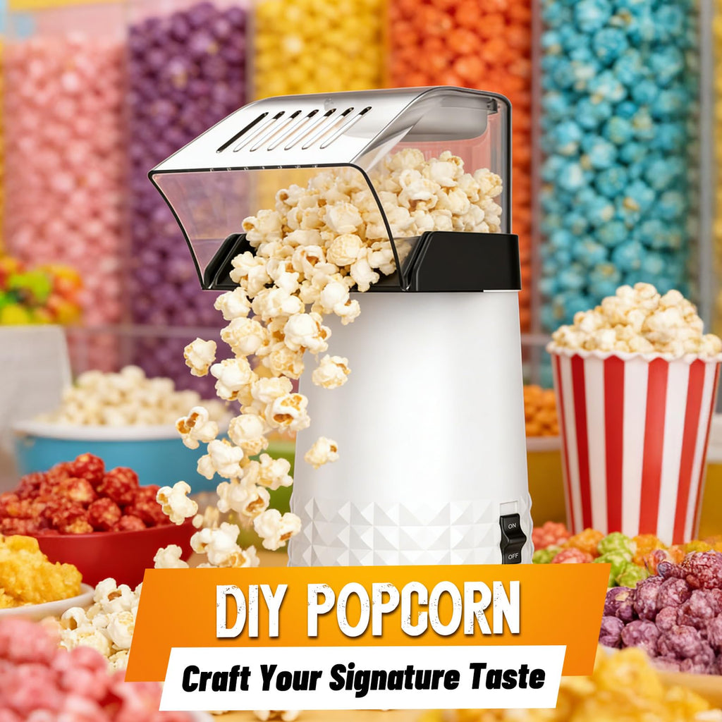 1200W Air Popcorn Maker with 4.5Qt Capacity and One-Button Operation