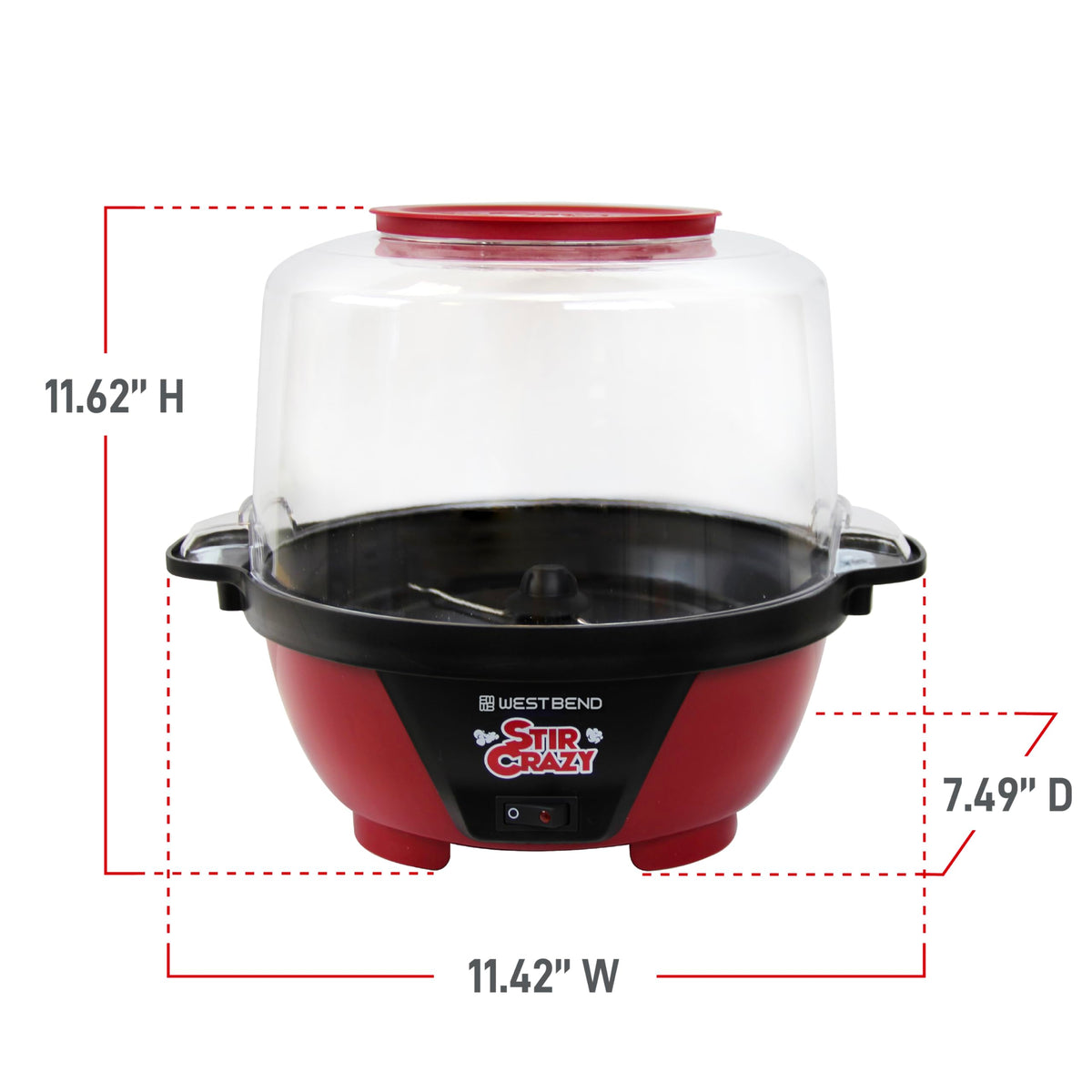 Electric Popcorn Maker with Serving Bowl and Storage Lid