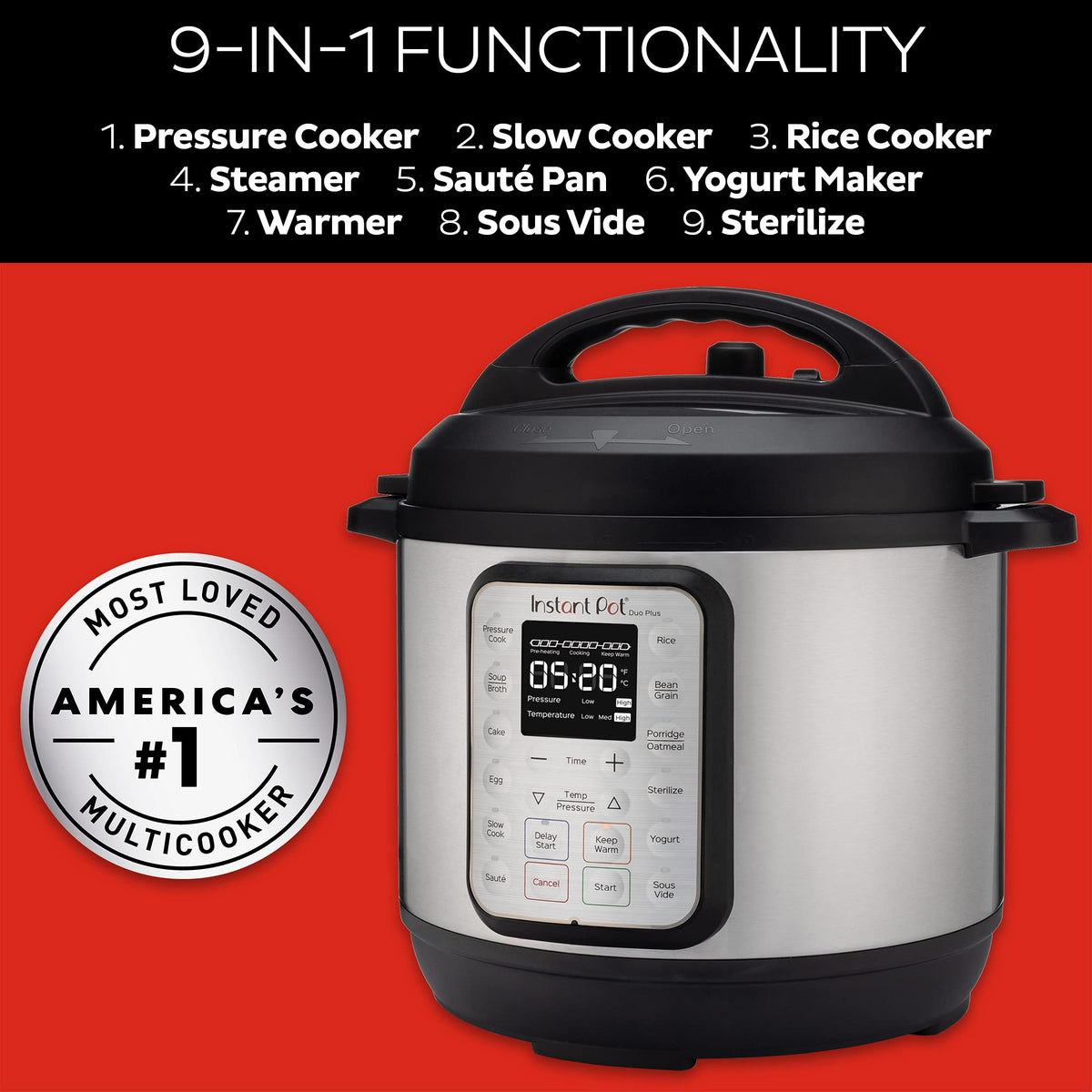 Instant Pot Duo Plus 9-in-1 Multicooker, Pressure Cooker