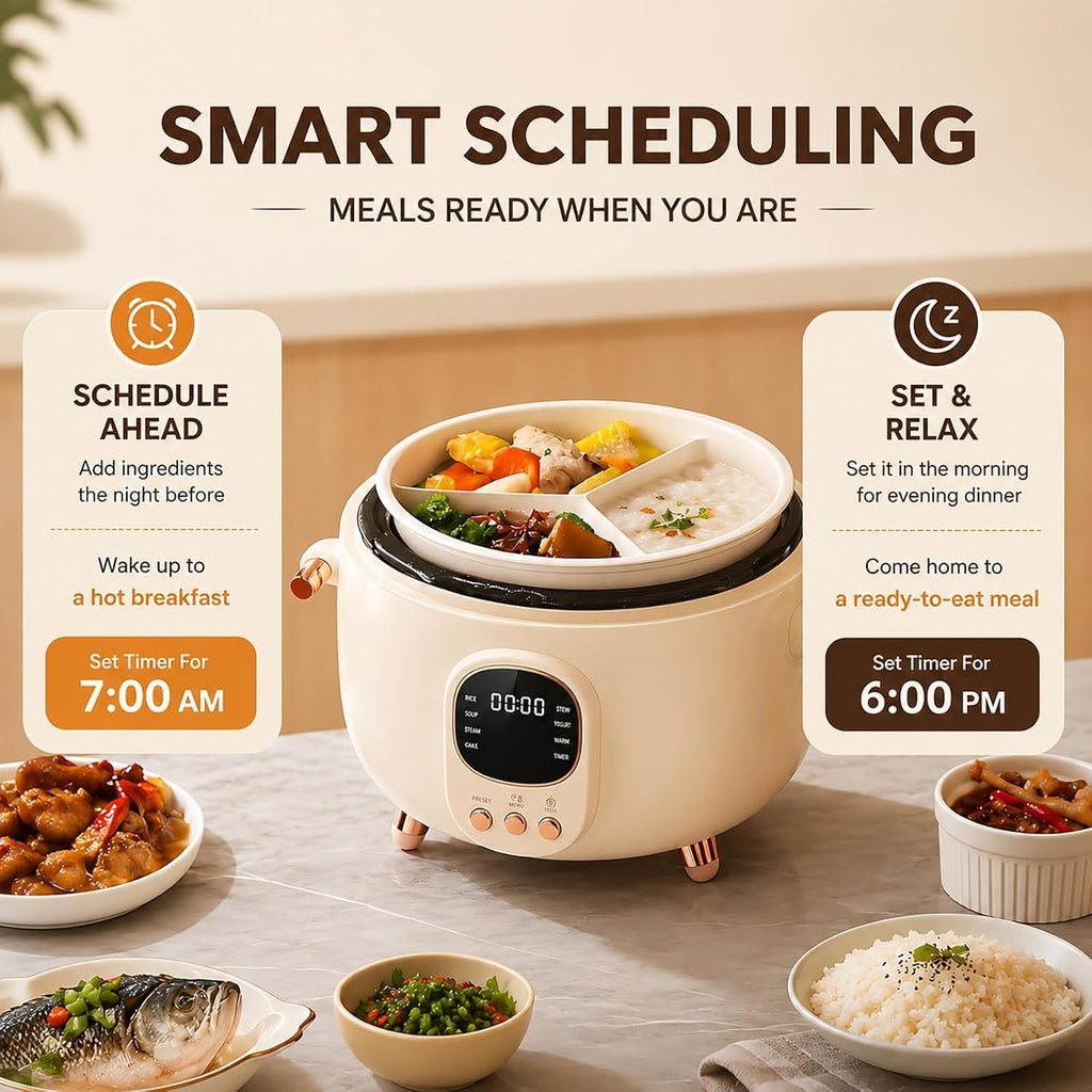 4L Electric Pressure Cooker Hot Pot, 70kPa Smart Multi-Cooker w/Timer
