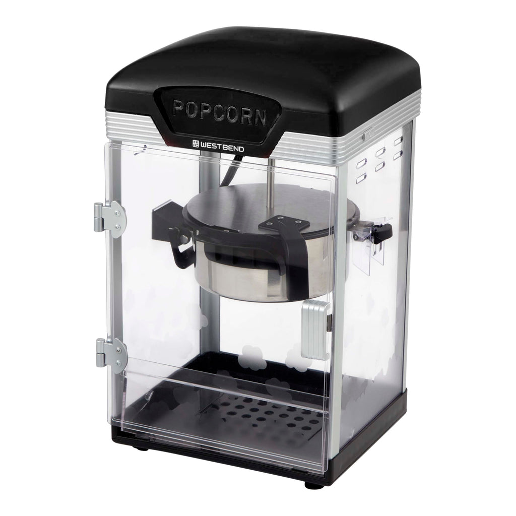 West Bend Theater Crazy Popcorn Machine, Nonstick Kettle, 4 Qt., Black