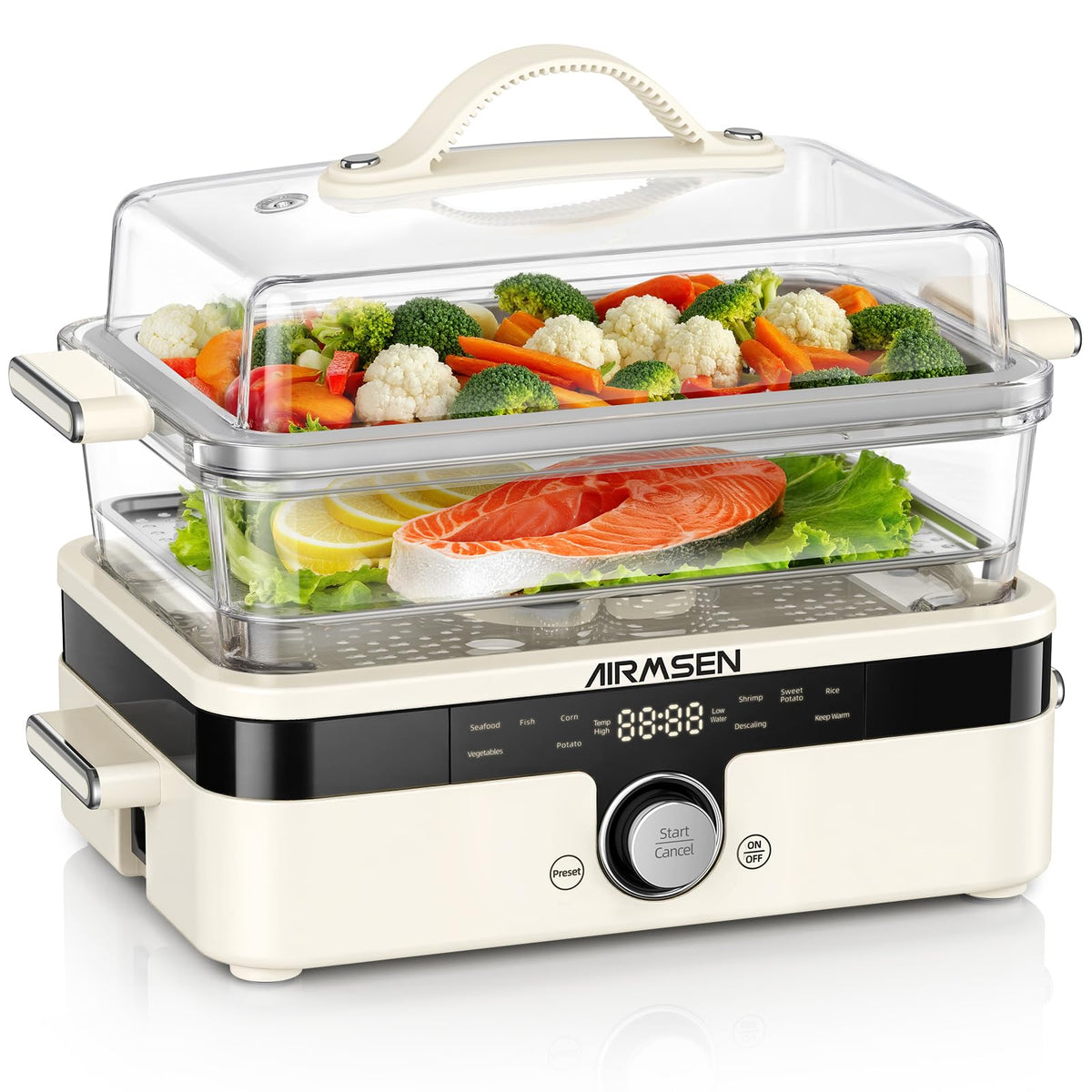 AIRMSEN Glass Food Steamer for Cooking