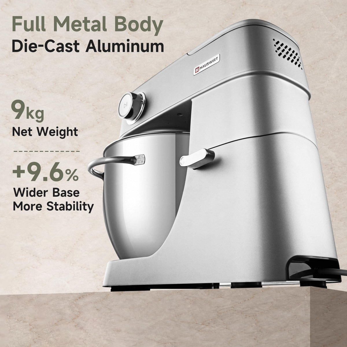 Hauswirt Stand Mixer M5 Max + 3-IN-1 Pasta Roller Attachment Bundle