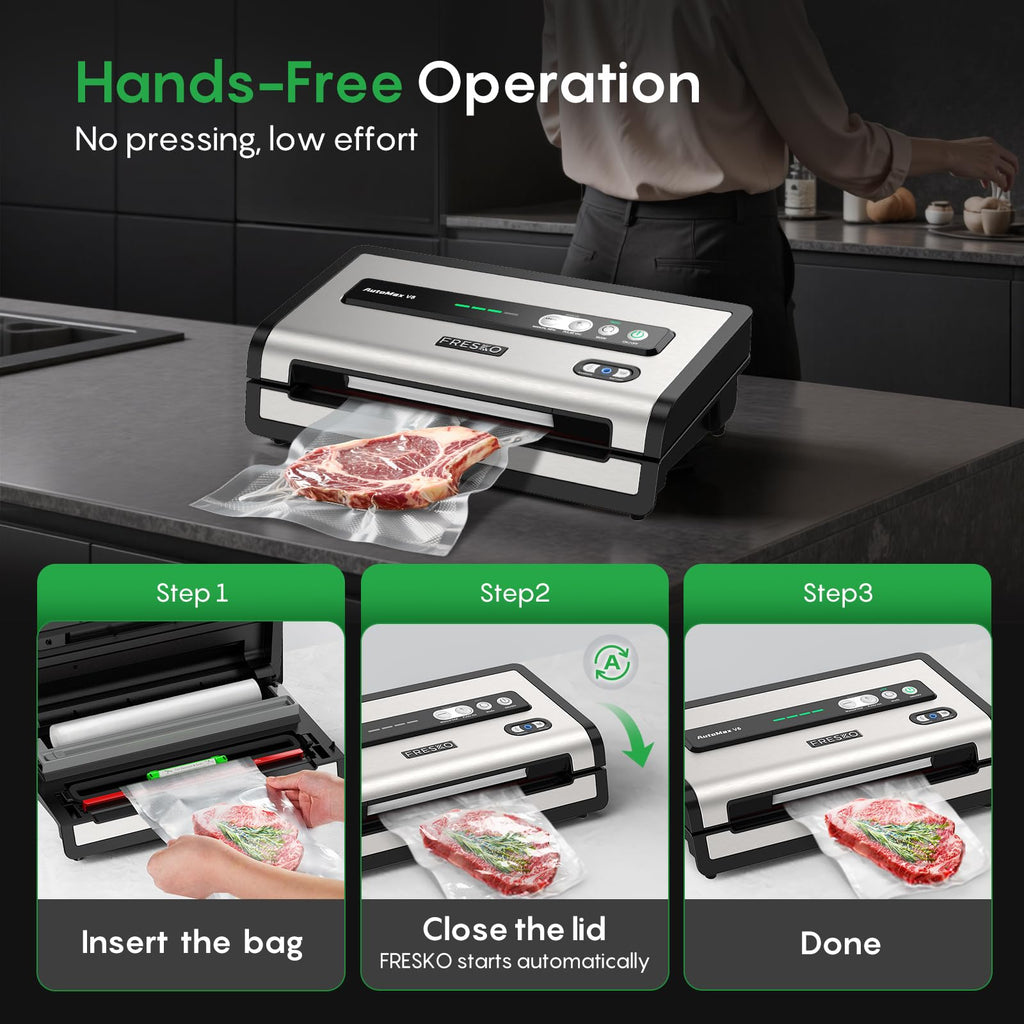 FRESKO Automatic Vacuum Sealer for Food, Hands-Free Operation