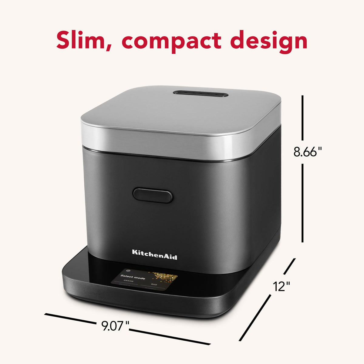 KitchenAid Compact Grain & Rice Cooker, KGC2154, Black Matte