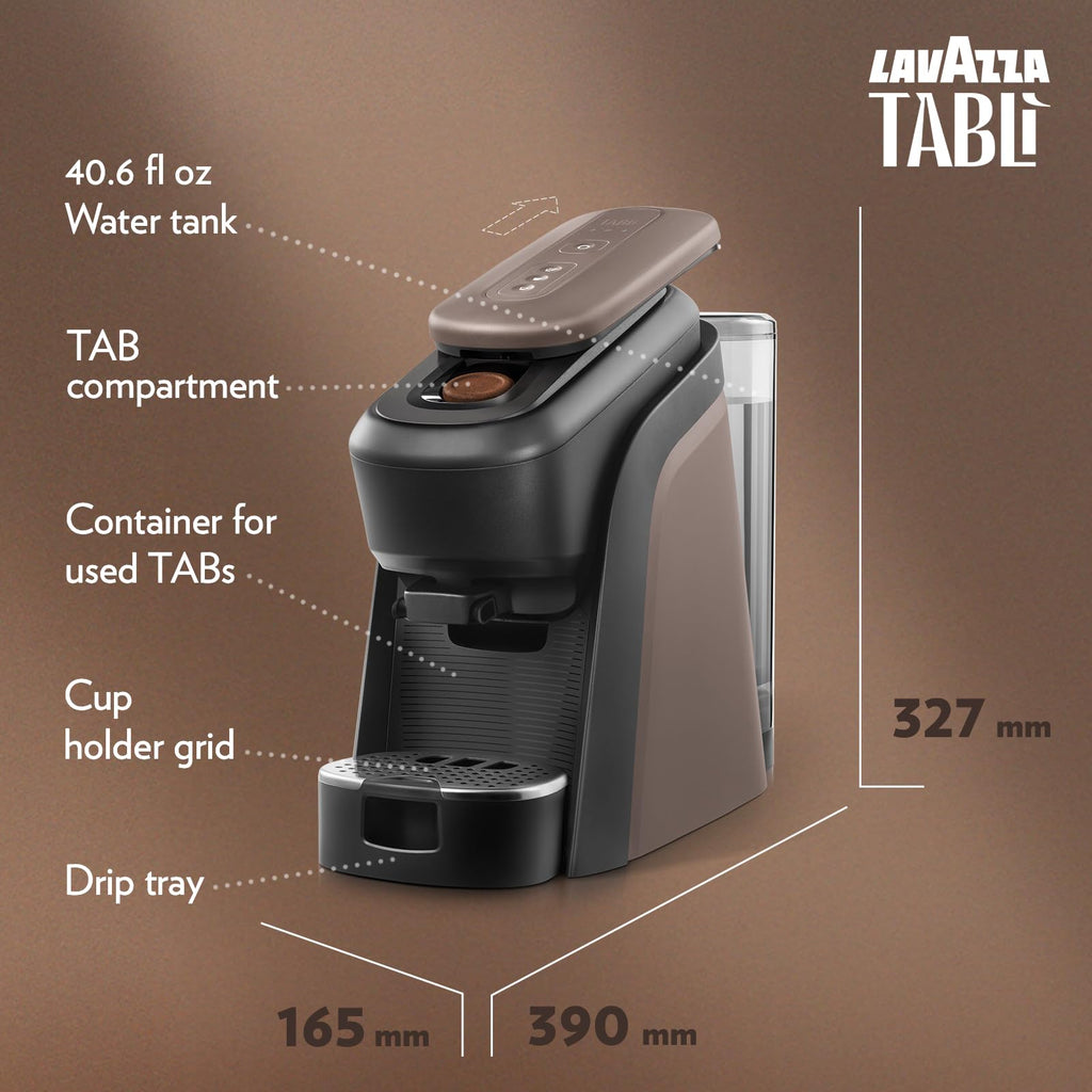 Lavazza Tablì Espresso Machine (Black), Milk Frother, and 60-count Tabs