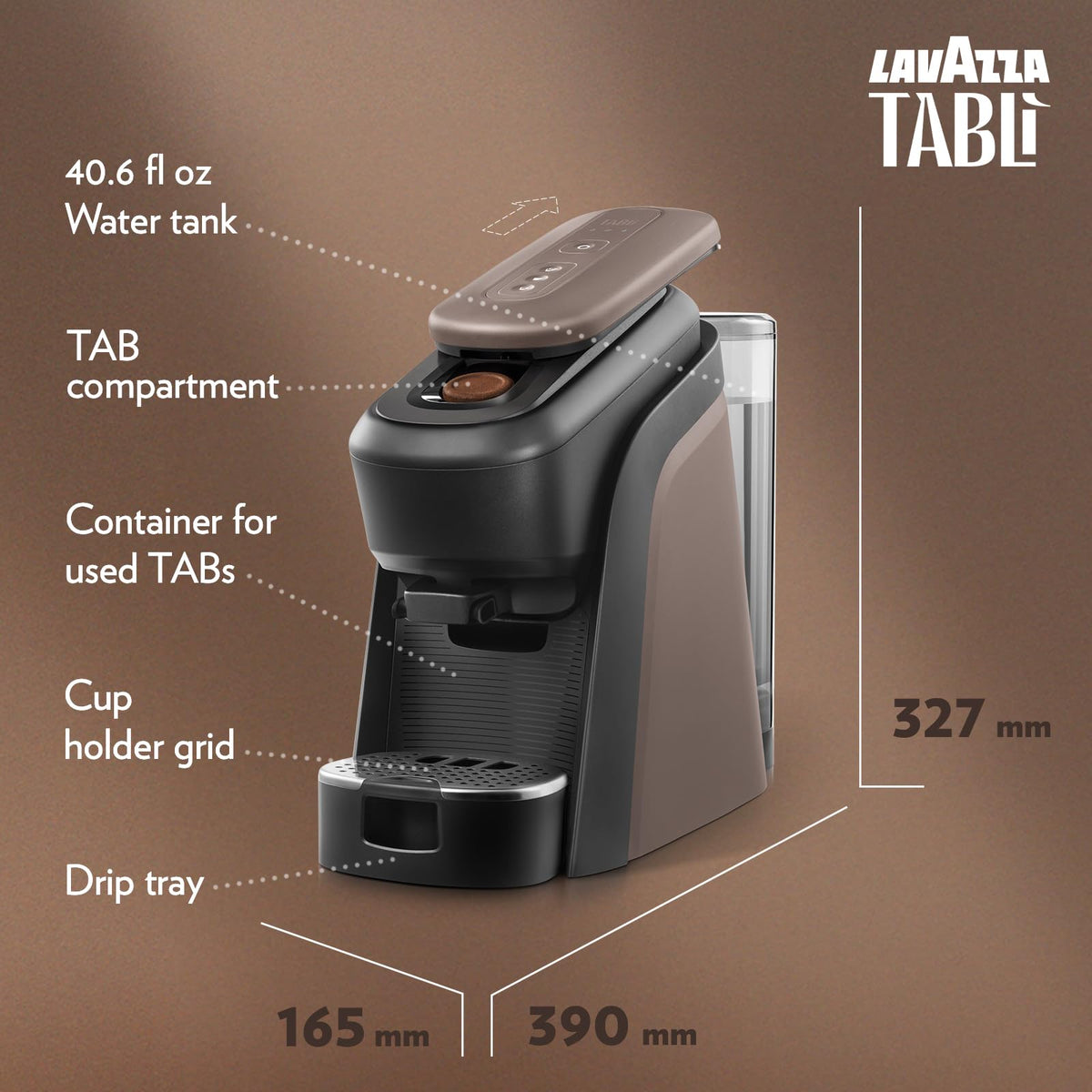 Lavazza Tablì Espresso Machine (Black), Milk Frother, and 60-count Tabs