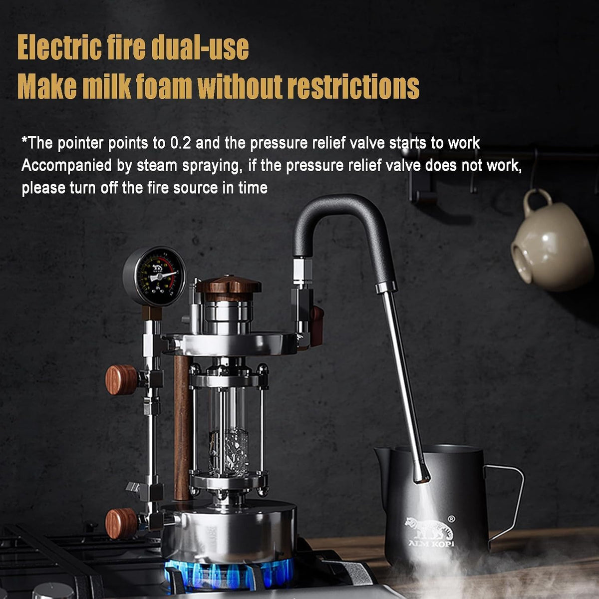 700ml Portable Milk Frother with Steam Heating Function and Dual Heating Support