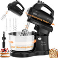 2-in-1 Stand Mixer with Rotating Bowl and Dough Hook for Baking