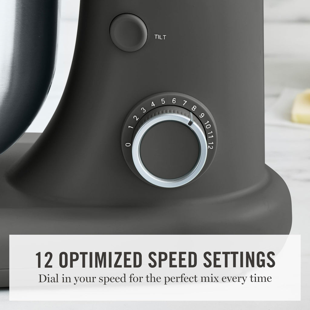 5.3Qt Tilt-Head Stand Mixer with 12 Speeds and Baking Attachments