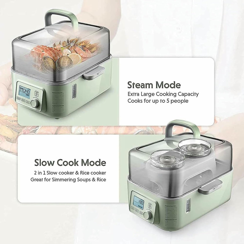 Digital Electric Food Steamer with 2-Tier BPA-Free Trays and Auto Shutoff