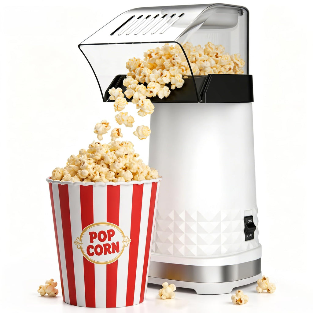 1200W Air Popcorn Maker with 4.5Qt Capacity and One-Button Operation