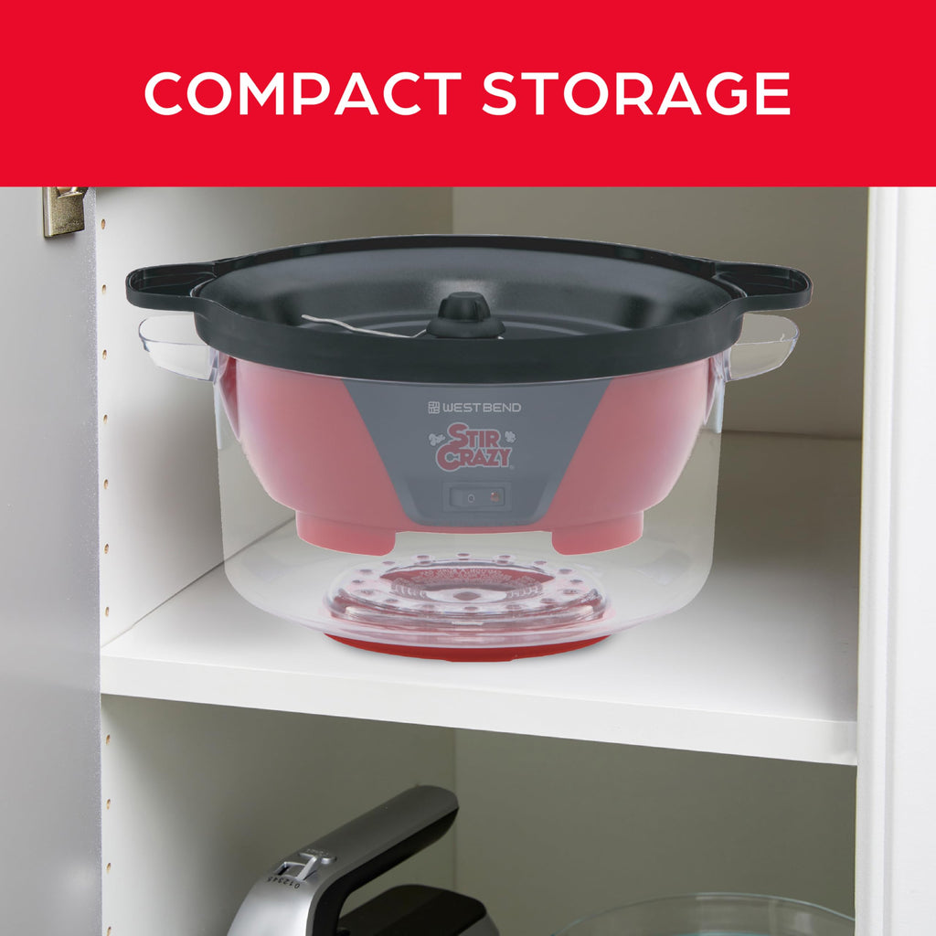Electric Popcorn Maker with Serving Bowl and Storage Lid