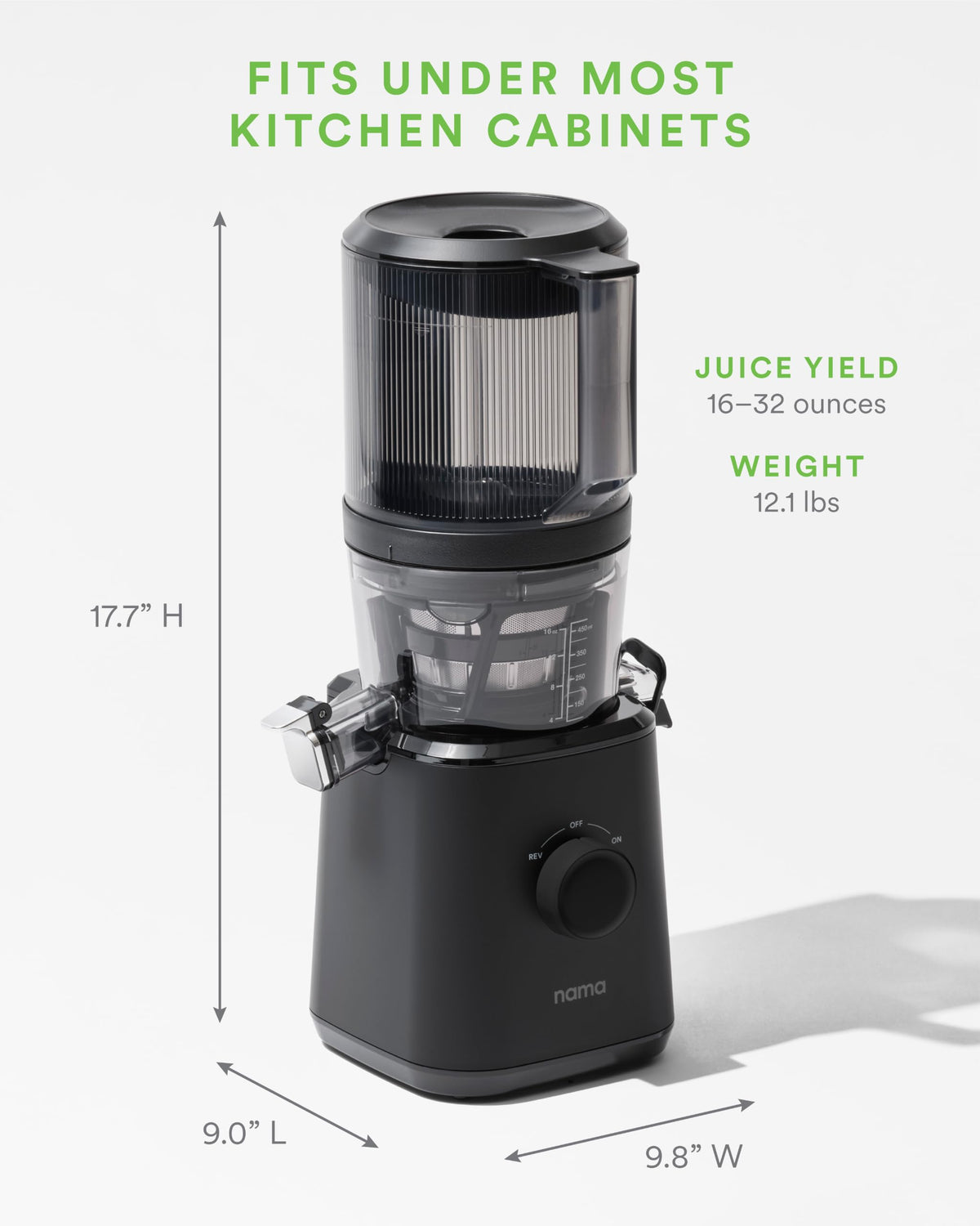Cold Press Juicer with Self-Feeding Hopper and Low Pulp Extraction