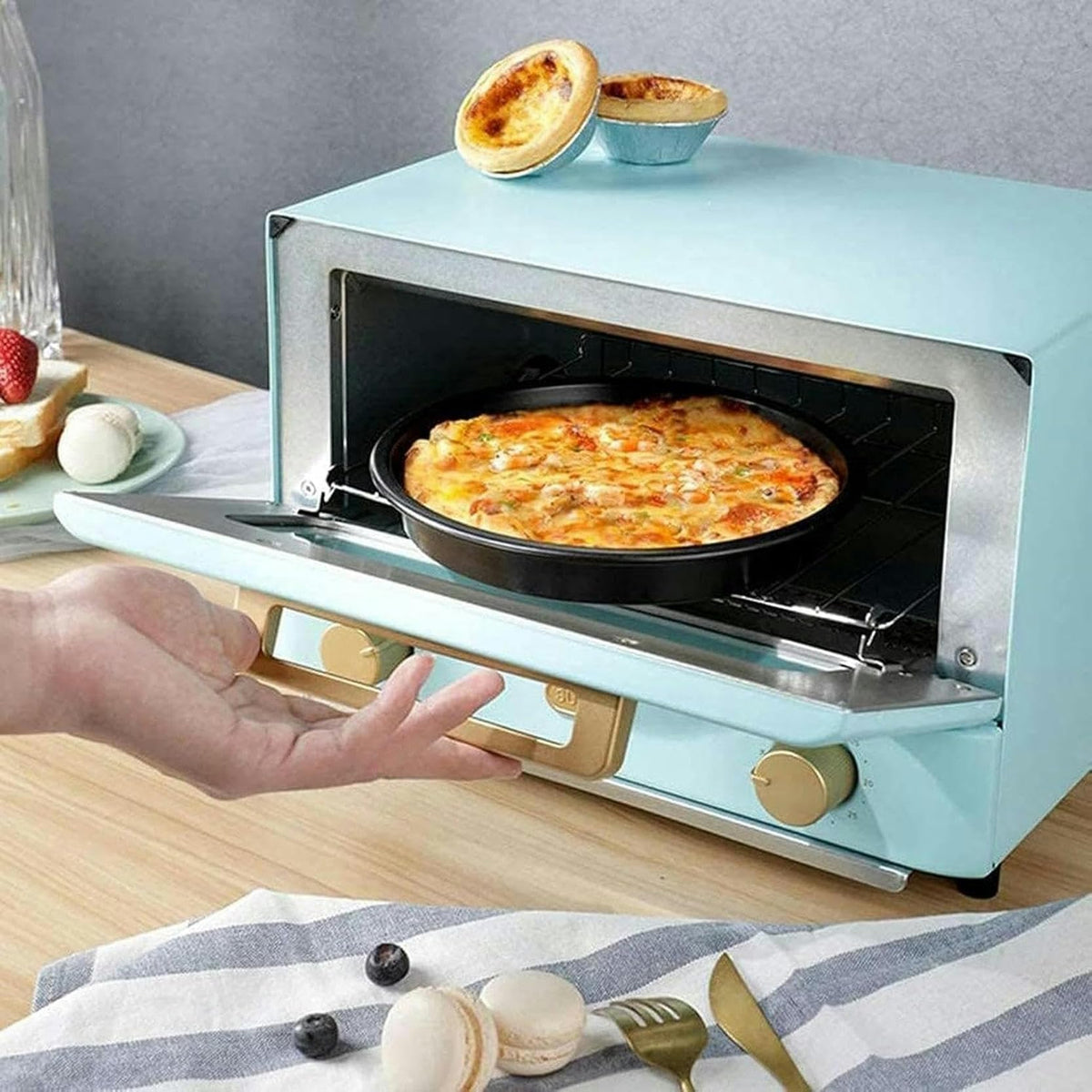 12L Mini Electric Oven with Grill and Convection Heating Function