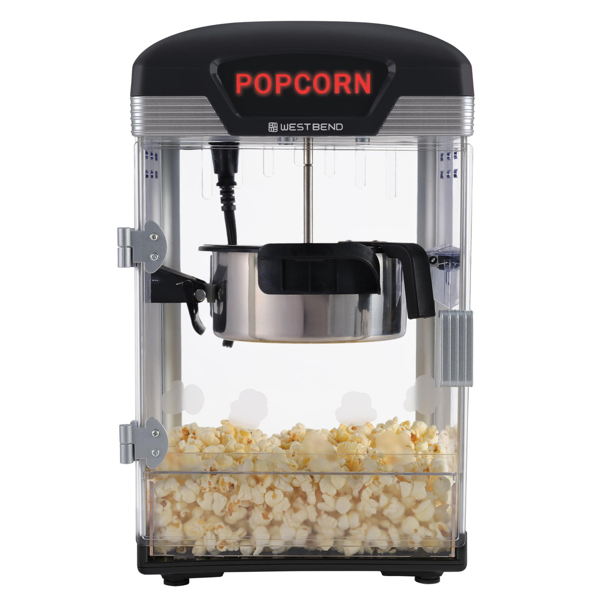 West Bend Theater Crazy Popcorn Machine, Nonstick Kettle, 4 Qt., Black