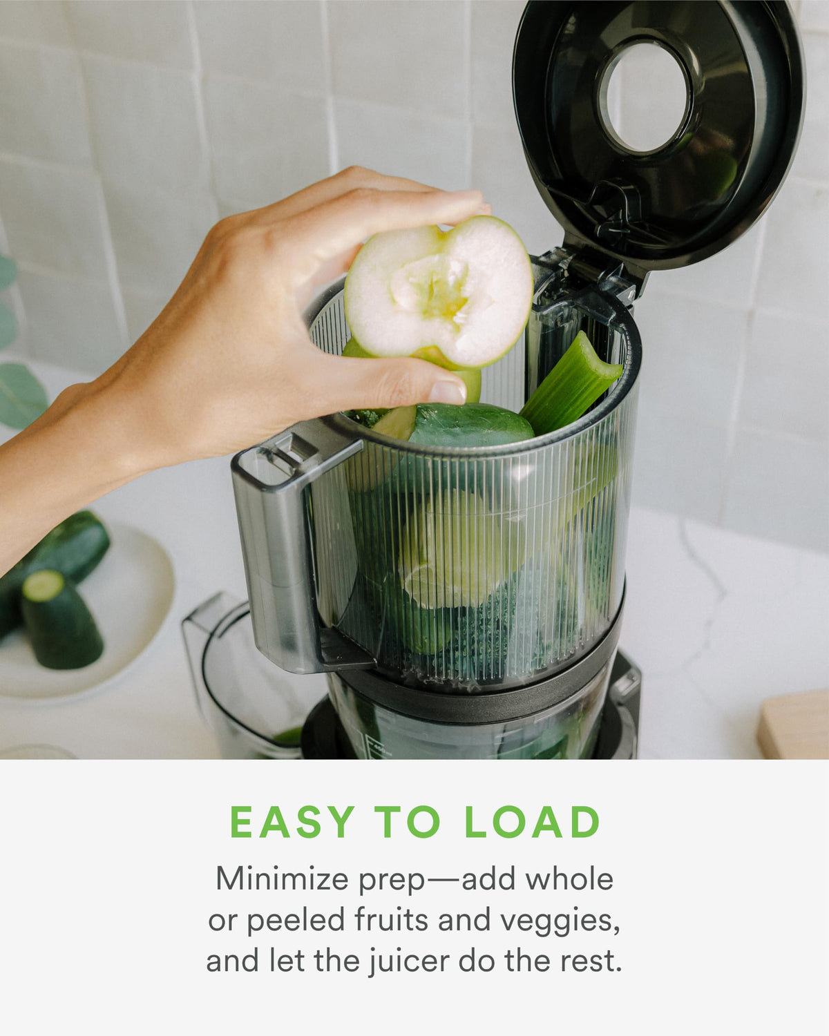 Cold Press Juicer with Self-Feeding Hopper and Low Pulp Extraction