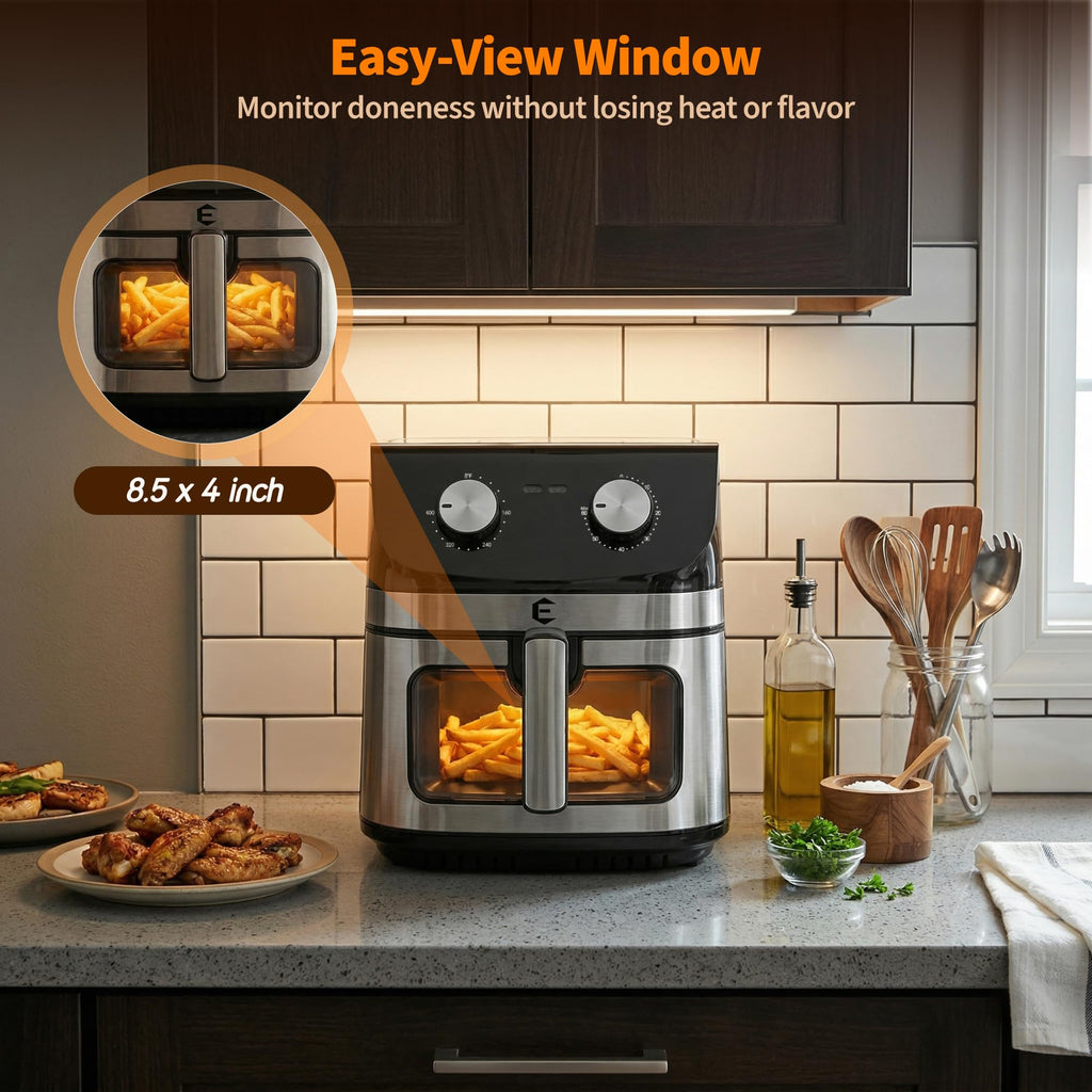 9.5Qt Large Air Fryer Oven with Presets and Viewing Window